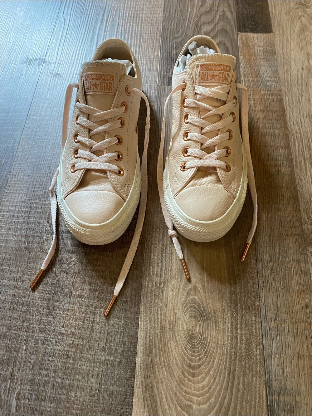 Converse Low Top Sneakers - Peach Blush with Gold Accents